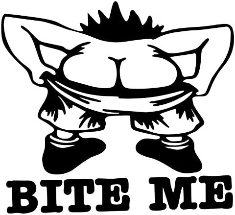 bite me 趣味乙烯基贴纸"汽车卡车厢式货车墙壁笔记本电脑杯"黑色 15.